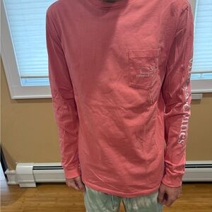 Vineyard Vines Men's Pink Long Sleeve Shirt